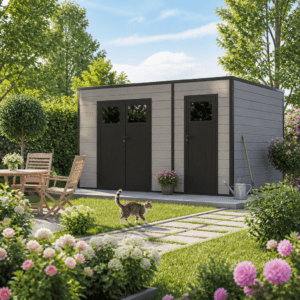 26% Rabatt ✓ 4 × 3 m | WPC Gartenhütte Cubus 2-Raum 10,98 m² | modern Unkategorisiert online kaufen