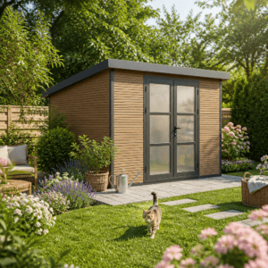 26% Rabatt ✓ 3 × 3 m | WPC Gartenhütte FineLine 8,4 m² Teak | modern Unkategorisiert online kaufen