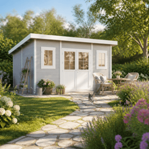 29% Rabatt ✓ 5 × 3 m | WPC Gartenhütte Nexo White 15,0 m² | modern Unkategorisiert online kaufen
