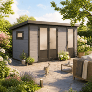 26% Rabatt ✓ 4 × 2 m | WPC Gartenhütte Style DeLuxe 2-Raum 8,0 m² | modern Unkategorisiert online kaufen