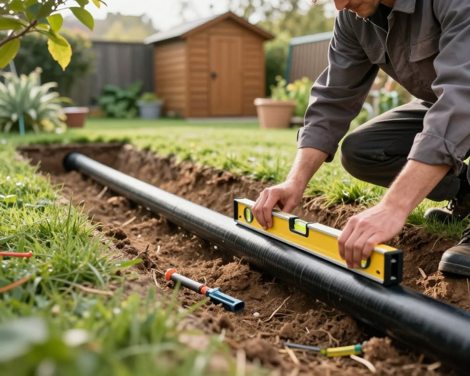 Abflussrohr Gartentoilette fachgerecht verlegen