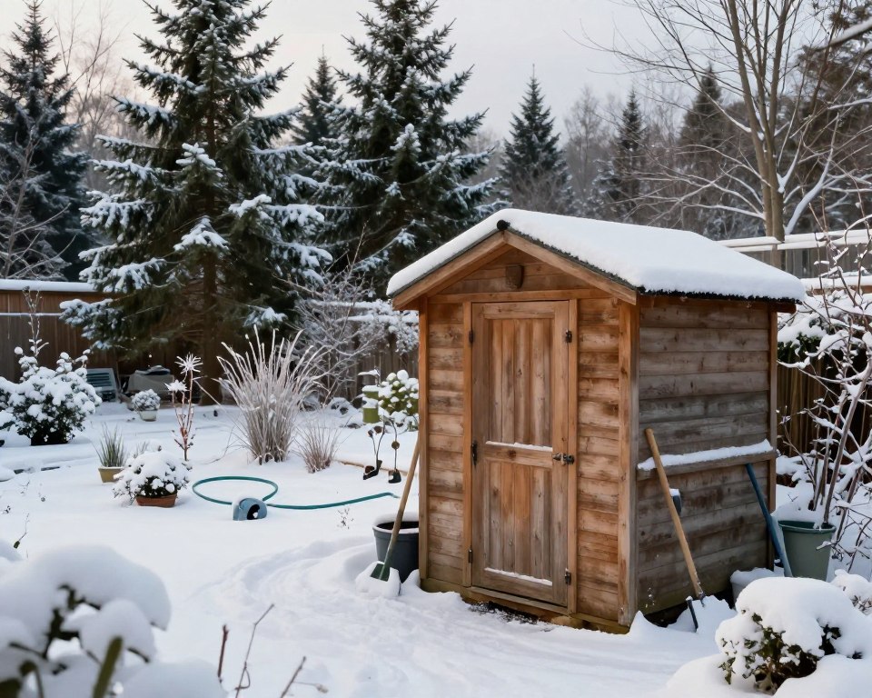 Gartenhütte Winterkontrolle nach Unwetter
