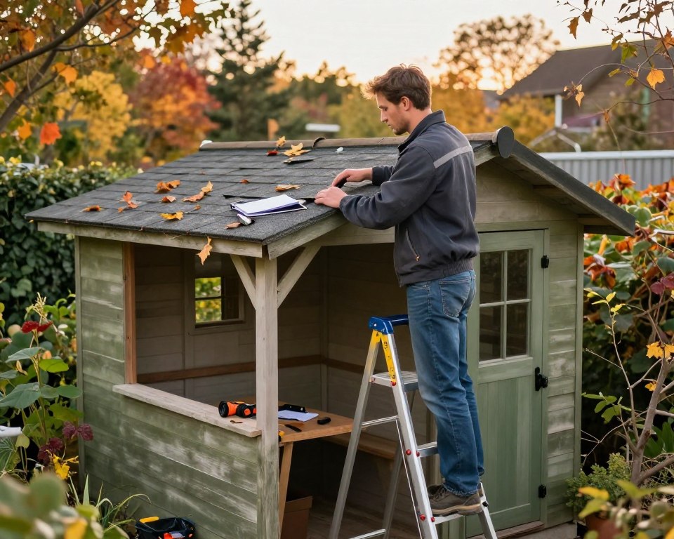Gartenhüttendach prüfen