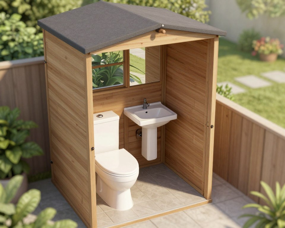 Sanitärplanung Gartenhaus für einen Toilettenraum