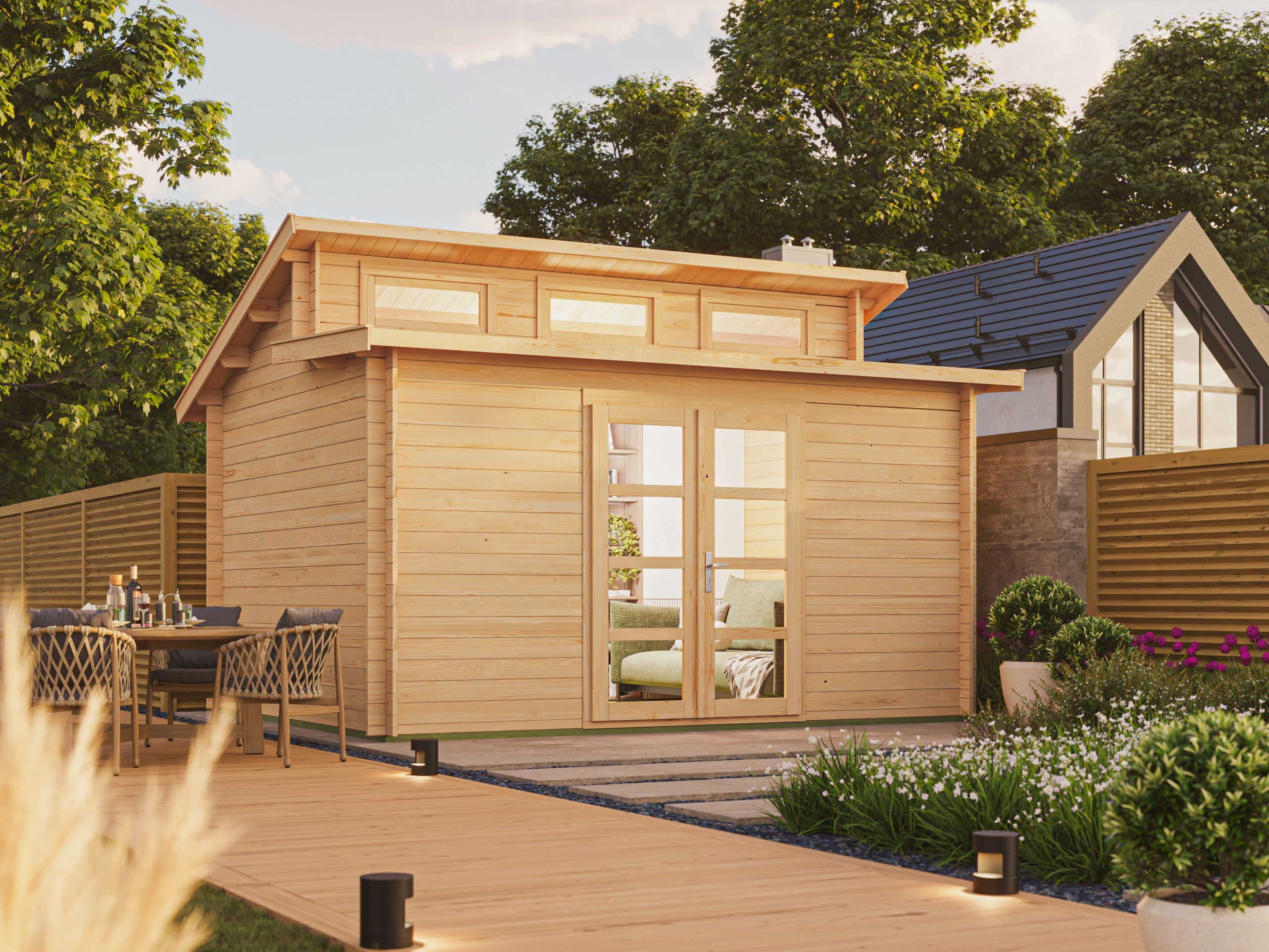 26% Rabatt ! Fjordholz Pultdach Gartenhütte Modell Aktiva-28 B 4x3m