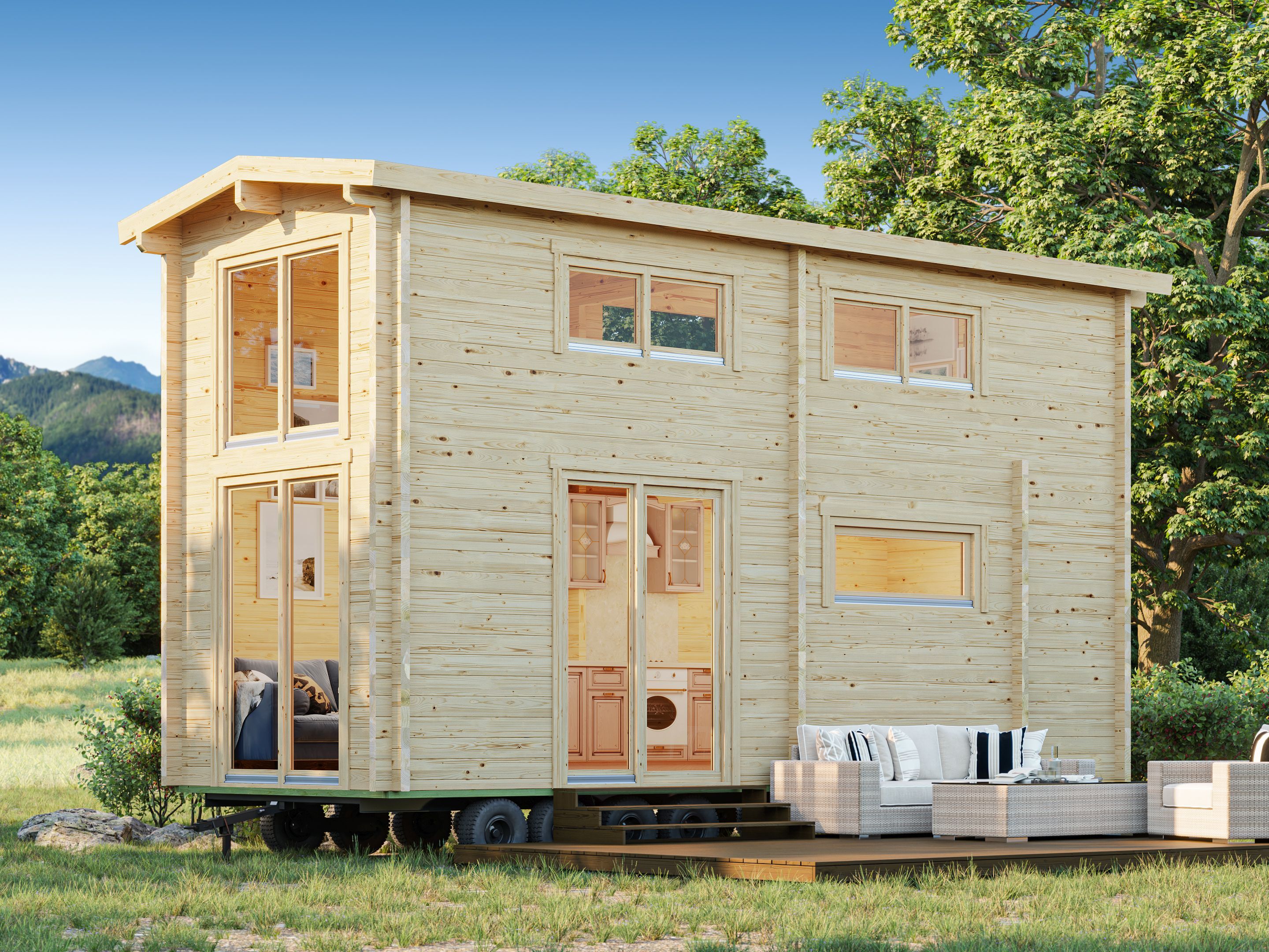 13% Rabatt ! Fjordholz Tiny Gartenhütte Modell Heritage 70 B 6x3m