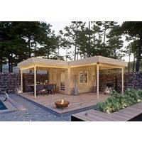 26% Rabatt ! Fjordholz Flachdach Gartenhütte Modell Holda 28 6x6m
