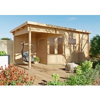 26% Rabatt ! Fjordholz 5-Eck Gartenhütte Modell Leva 2E 6x3m