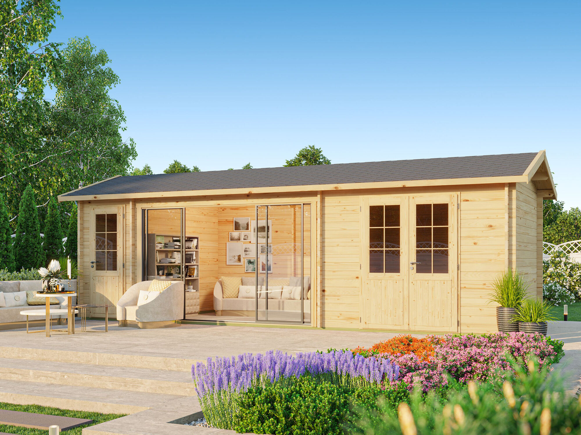 26% Rabatt ! Fjordholz Gartenhütte Modell Mikelli 70 7x4m