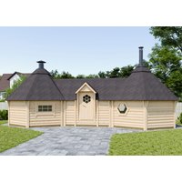 26% Rabatt ! Fjordholz Grillkota + Saunakota Modell Tobi 22 m²