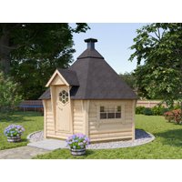 26% Rabatt ! Fjordholz 6-Eck Grillkota Modell Nils 9 m² 3x3m