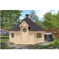 26% Rabatt ! Fjordholz 8-Eck Grillkota Modell Lasse 17,0m² DeLu 5x5m