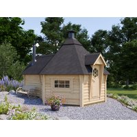 26% Rabatt ! Fjordholz Grillkota mit Sauna Modell Finn 9+4m²