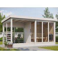 26% Rabatt ! Fjordholz Saunahaus Modell Anita mit Terrasse