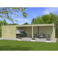 26% Rabatt ! Gartenhütte Modell QB-Line 9,00 m² + 600 cm Anbau