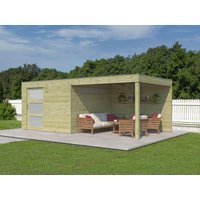 26% Rabatt ! Gartenhütte Modell QBS-Line 9,00 m² + 300 cm Anbau