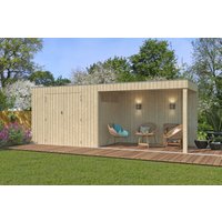 26% Rabatt ! Gartenhütte Modell QBV-Line 5,90 m² + 300 cm Anbau