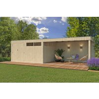 26% Rabatt ! Gartenhütte Modell QBV-Line 11,89 m² + 400 cm Anbau
