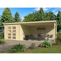 26% Rabatt ! Pultdach Gartenhütte Modell Ella 28-A mit Anbau