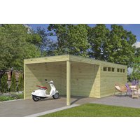 26% Rabatt ! Fjordholz Holzgarage Modell QB-Line 15,30 m² + 300