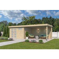 26% Rabatt ! Flachdach Gartenhütte Modell Nelo 44 A + 400 cm Anb
