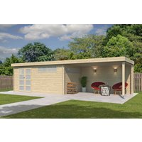 26% Rabatt ! Flachdach Gartenhütte Modell Nelo 44 D mit 400 cm A