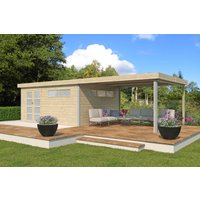 26% Rabatt ! Gartenhütte Alu-Line Modell Kasuko-XXL-mit-Anbau