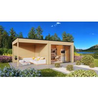 26% Rabatt ! Fjordholz Gartenhütte Modell Q-BIC Alu 44 A + SD 6x4m