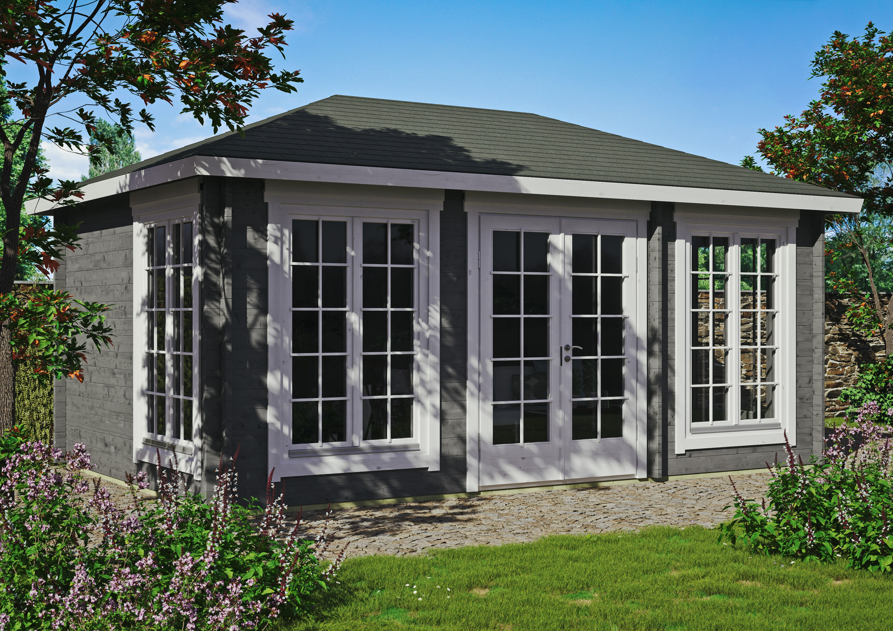 26% Rabatt ! Gartenhütte Modell Porto 44 B 4x3m