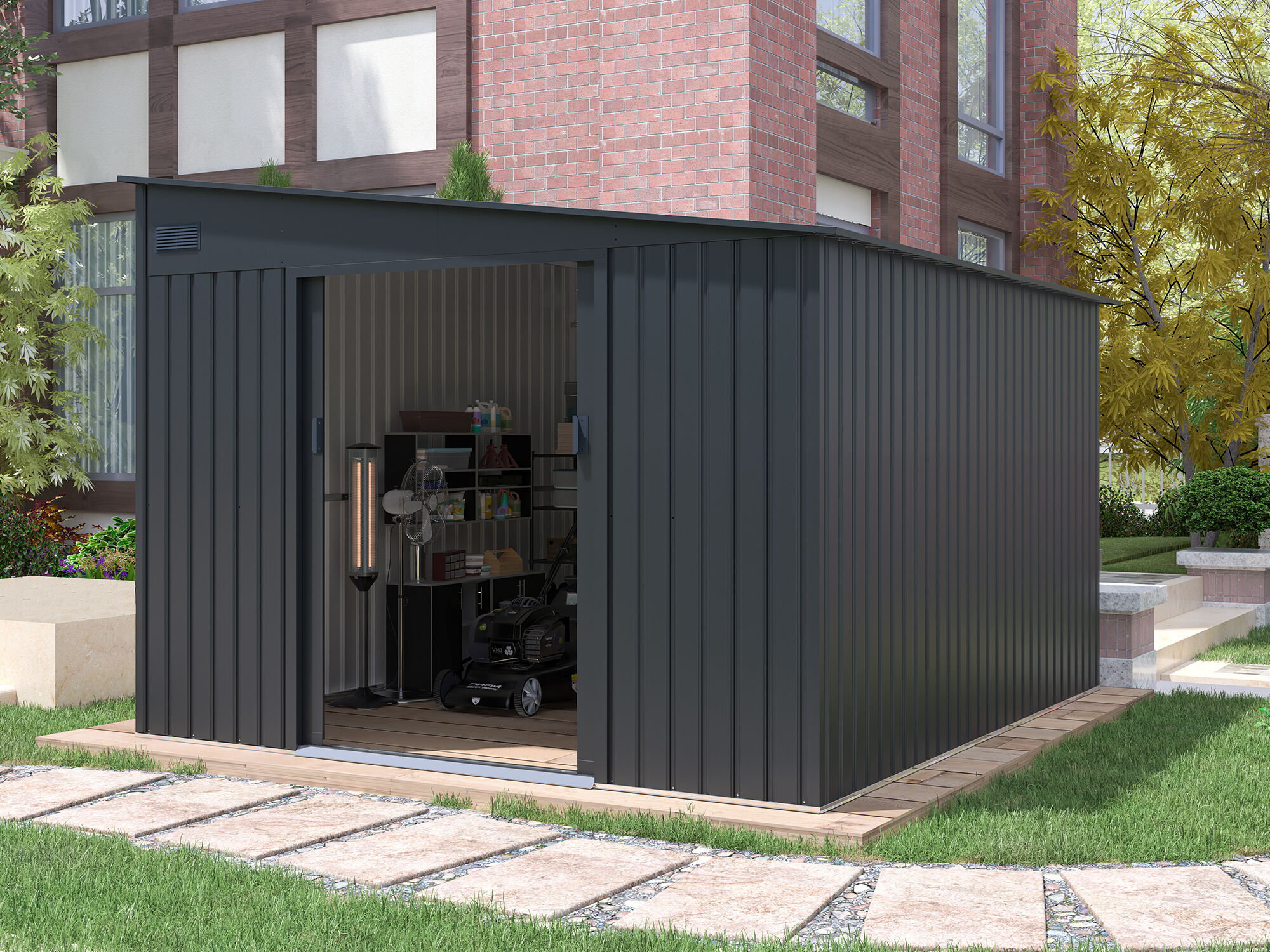 26% Rabatt ! Metall Gerätehaus Modell Avant 8,96 m² 3x3m