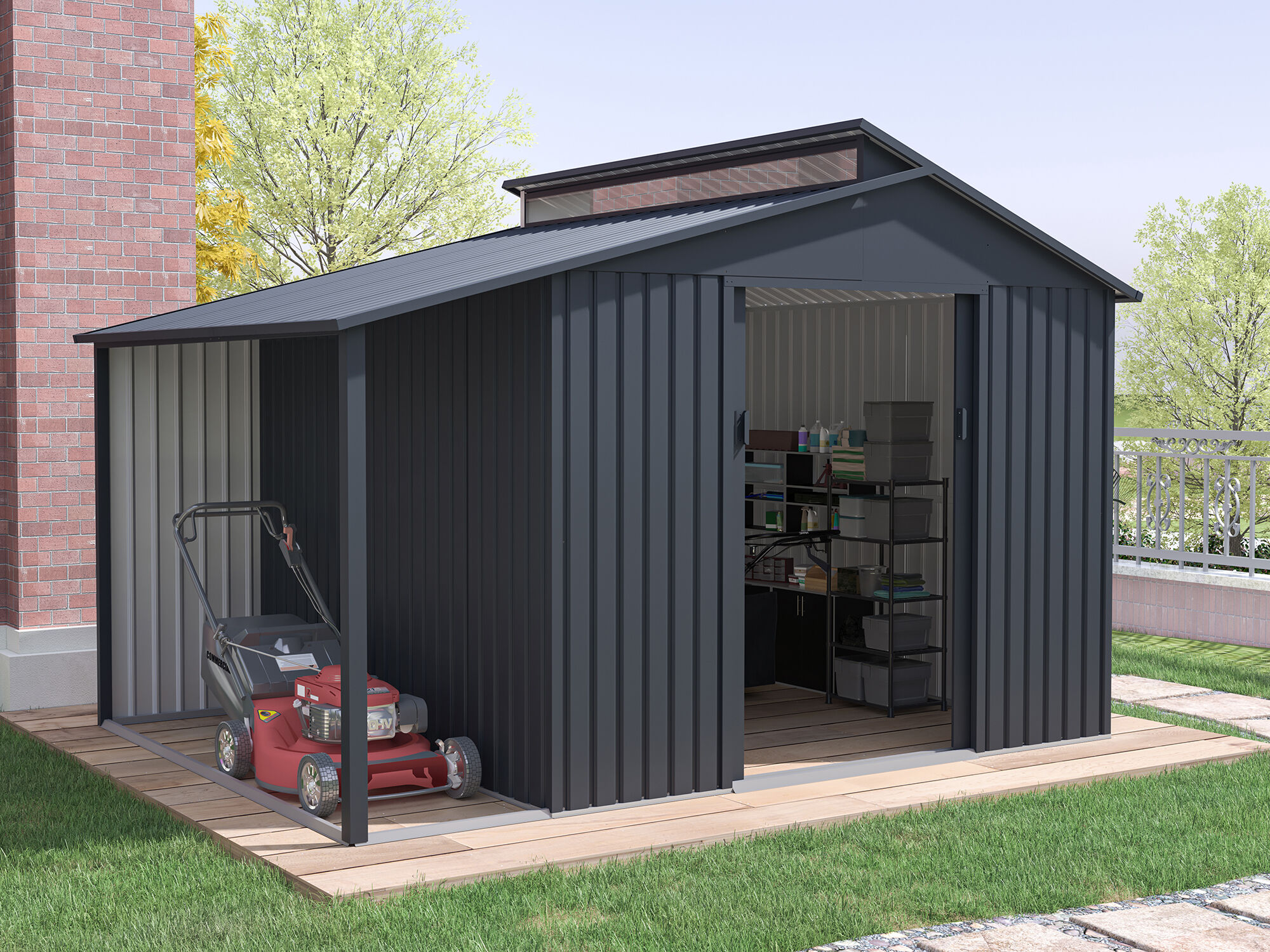 26% Rabatt ! Metall Gerätehaus Modell Viva Varianta 9,12 m² 3x3m