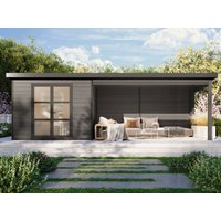 26% Rabatt ! WPC Gartenhütte mit Terrasse Modell Lounge XL
