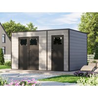 26% Rabatt ! WPC Gartenhütte Modell Cubus 2-Raum 10,98 m²
