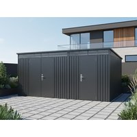 24% Rabatt ! 2-Raum Metall Gerätehaus Skylight Duo 12,96 m²