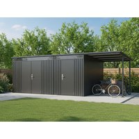 20% Rabatt ! 2-Raum Metall Gerätehaus Skylight Duo Plus 18,10 m