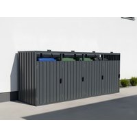 26% Rabatt ! StarLine 4er Mülltonnenbox Modell Cubi Metall 240