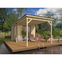 26% Rabatt ! Fjordholz Gartenhütte Modell Amrum-1 mit Vordach