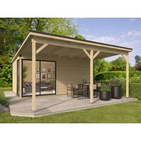 26% Rabatt ! Fjordholz Gartenhütte Modell Amrum-5 mit Vordach