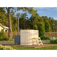 26% Rabatt ! Fjordholz Holzbadezuber Oval Größe 2 mit Außenofen