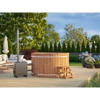 26% Rabatt ! Fjordholz Holzbadezuber Rund mit Außenofen und Ede