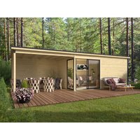 26% Rabatt ! Fjordholz Gartenhütte Modell Amrum-4 mit Anbau