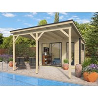 26% Rabatt ! Fjordholz Gartenhütte Modell Juist-1 mit Vordach