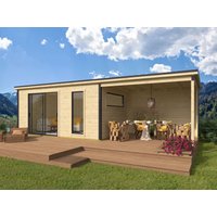 26% Rabatt ! Fjordholz Gartenhütte Modell Juist-3 mit Anbau