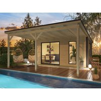 26% Rabatt ! Fjordholz Gartenhütte Modell Juist-4 mit Vordach