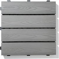 29% Rabatt ! WPC Terrassenfliese Holzoptik Grau Set 1 m² 1x1m