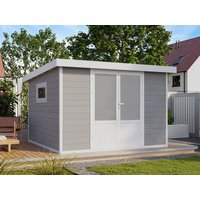 26% Rabatt ! WPC Gartenhütte Modell Ligno White 8,4 m² 3x3m