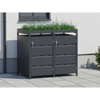 27% Rabatt ! StarLine 2er Mülltonnenbox Stabilo mit Pflanzdach 2x1m