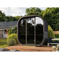 28% Rabatt ! Fjordholz Fass-Sauna Modell Cubus-2 Black Edition