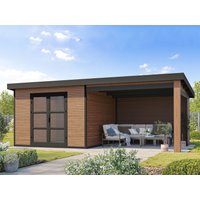 26% Rabatt ! WPC Gartenhütte mit Lounge Modell FineLine 16,90 m² 5x3m