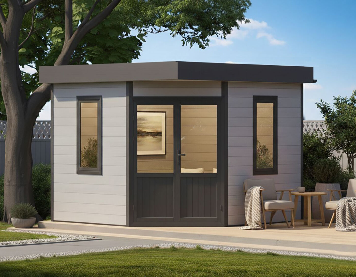 26% Rabatt ! WPC 5-Eck Gartenhütte Modell Style Classic 3x3m